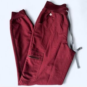 Burgundy Figs High Waisted Jogger Scrub Pants